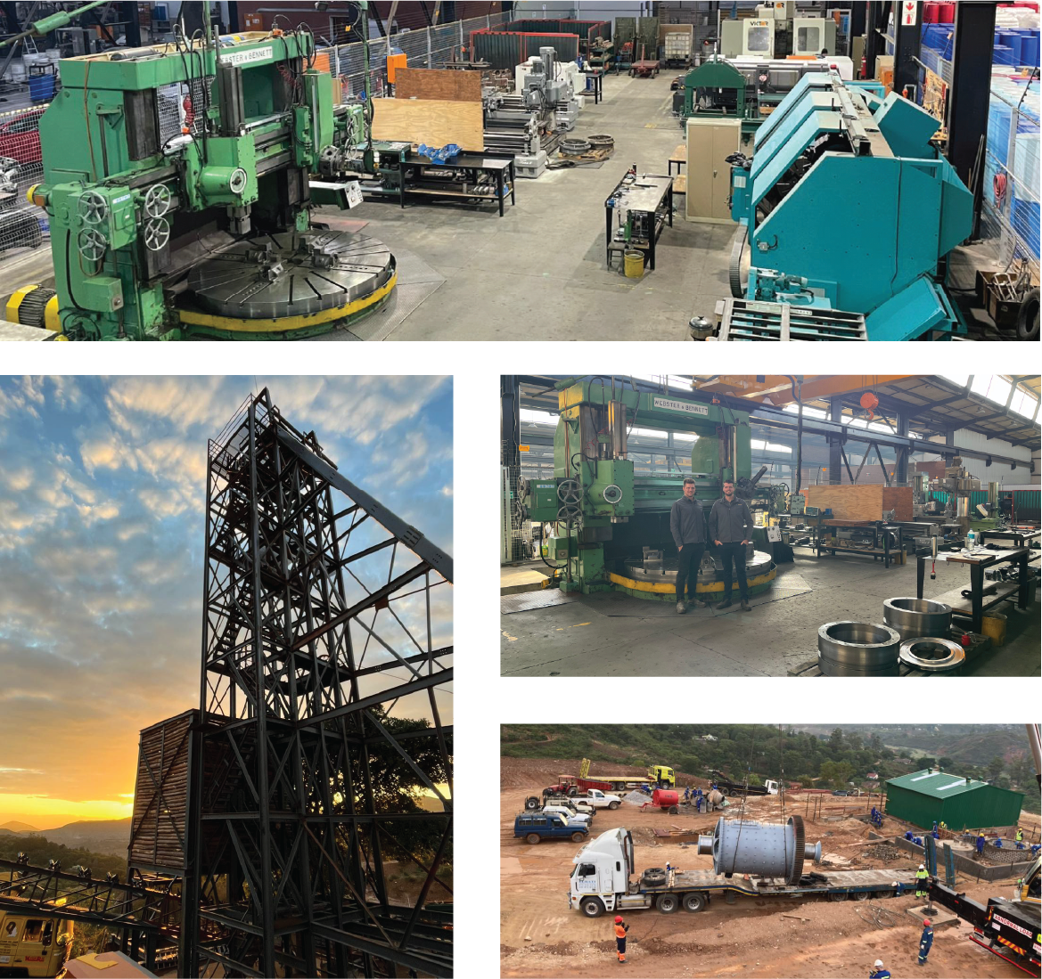 Image collage of an engineering shop